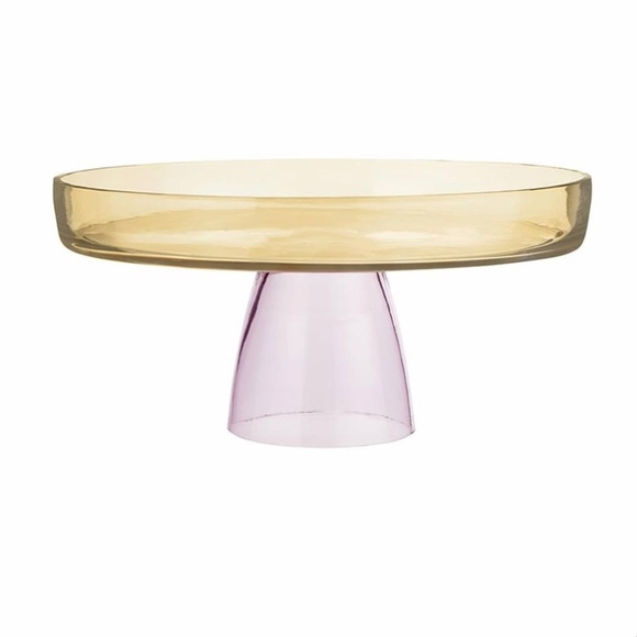 Anthropologie "Carmella Cake Stand in Pink and Yellow" NWT - Picture 1 of 3